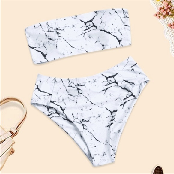 LAST TWO🖤White Marble Bikini - Picture 2 of 4